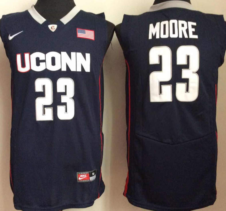 NCAA Men Uconn Huskies #23 moore Blue->more ncaa teams->NCAA Jersey